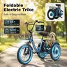 ESKUTE T300 Adult Electric Tricycle Ebike - 48V13Ah Removable Battery, 18*3.0 Tires, 1200W Peak Power, 18 MPH Speed, 55 Mi Range, Foldable Frame, Basket, 3-Wheel Fold Folding Bikes for Sports & Outdoor Use, Ebikes,father'sdaygifts,campingessentials,camp t
