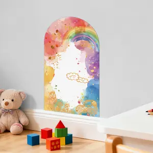 Rainbow Flower Magnetic Arch Decal Contact Paper 50cm*90cm Peel and Stick Wall Self-adhesive Magnetic Wall Panel Stickers, Vinyl Wall Stickers, homes, schools, restaurants, cafes, and offices