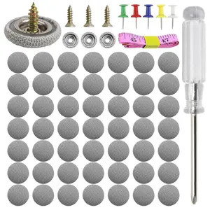50 Kits Car Roof Headliner Repair Kit 202Pcs Rivets Repair Button Auto Roof Snap Rivets Retainer for Interior Ceiling Cloth Fixing with Installation Tool Grey Grid