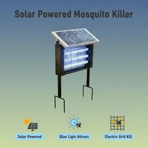 Weatherproof 30W Solar Mosquito Killer Lamp 3 LED Tubes Dual USB Charging Hanging Standing for Outdoor Patio Garden Pool
