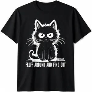 Funny Cat Shirt Fluff Around And Find Out Gifts Men Women T-Shirt