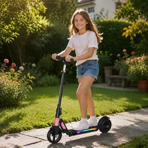【New】Commugo S7pro Electric Scooter for Kids Teens Ages 8+ 250W Motor 12 MPH 10 Miles Foldable with LED Lights 3 Speed Adjustable Height Safe E-Scooter