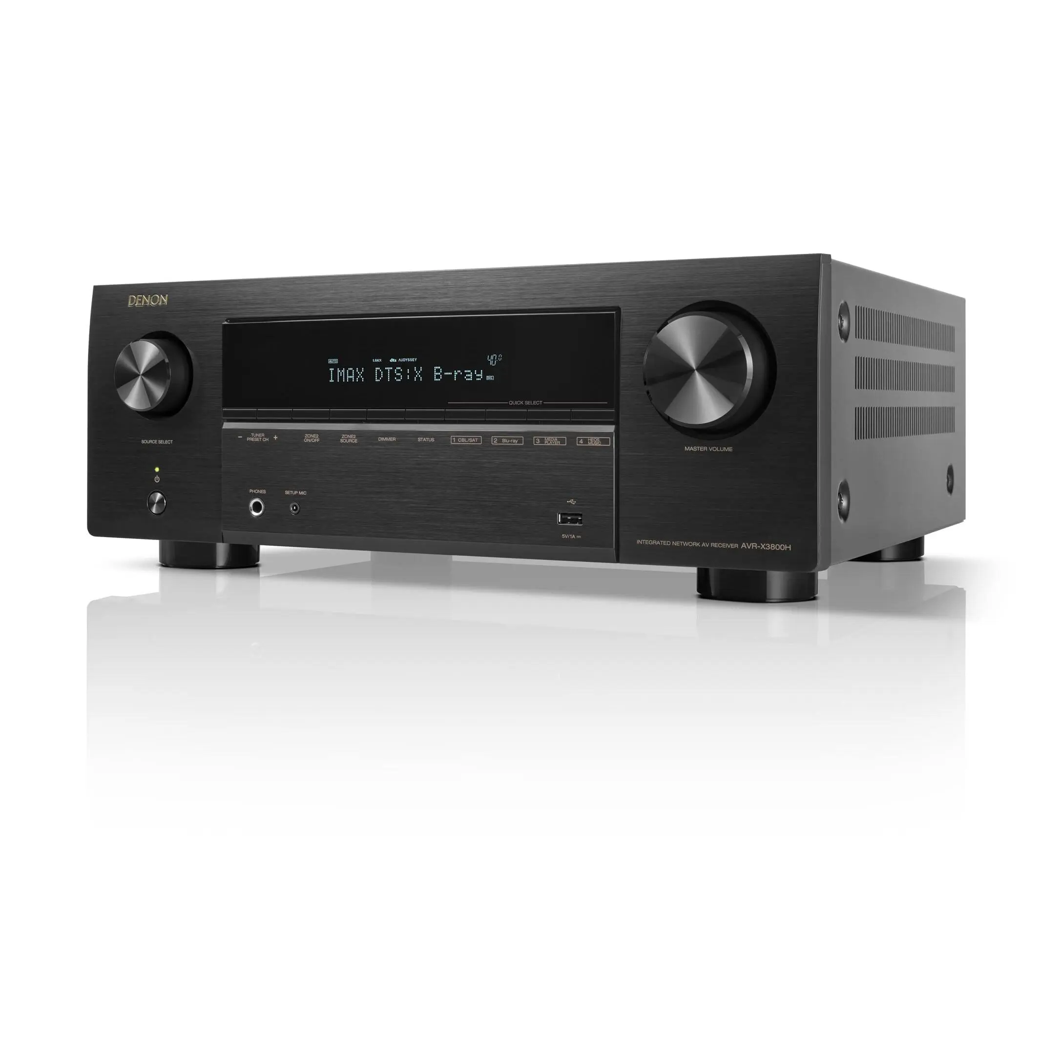 Denon AVR-X3800H 9.4-Ch 8K UHD AVR Home Theater Stereo Receiver, (105W X 9) Built-in Bluetooth Wi-Fi & HEOS Multi-Room Streaming Dolby Atmos DTS:X IMAX Enhanced & Auro 3D Audio Amplifier Digital Hdmi