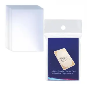 300/500/1000 Pcs Clear Soft Trading Card Sleeves, Trading Card Toploaders, 2.6" X 3.58" Standard Size, 100 Microns Ultra-Clear, Acid-Free PP Material, Card Protectors, Perfect Fit for Game Cards, All Standard Sports Collectible Cards