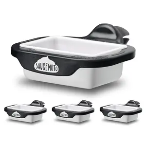 Saucemoto Dip Clip | Vehicle Sauce Holder — Black / 4-Pack – Universal Air Vent Mount with Reusable Sauce Cups for Ketchup Fans