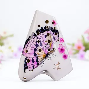 Yadi Ocarina C Tuning Triple Tube Instrument, Ultra-Wide Range Musical Instrument, Relief Pattern Series, Perfect for Music Lovers