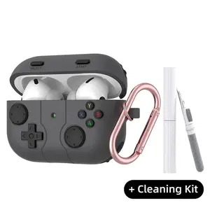 for AirPods Pro 3 Audio Case(2025) DamonLight Game Case Shock-Proof Protective Silicone with Cleaning Pen and Keychain for Apple Airpods Pro 3rd Generation Shockproof