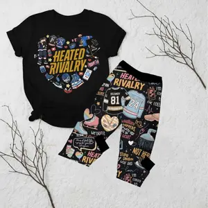 Heated Rivalry Romance Shirt And Pants Set Comfort Colors, Hollanov Couple Romance Book Pajama Set, Hockey Rivals Couple Matching Set,