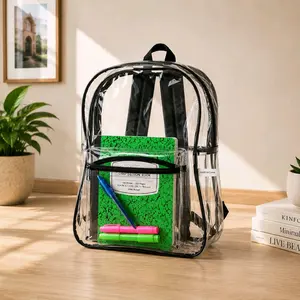 Unisex Transparent High-Capacity Adult Backpack - Minimalist, Stylish Aesthetic, Durable Material, Casual Multi-Function Design - Ideal for Work, School Use Clear Coffin Design Backpack Semi-Transparent Stadium