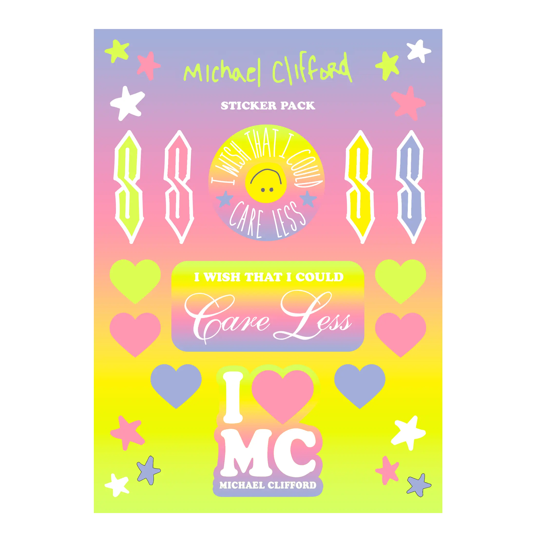 I Wish That I Could Care Less Sticker Pack