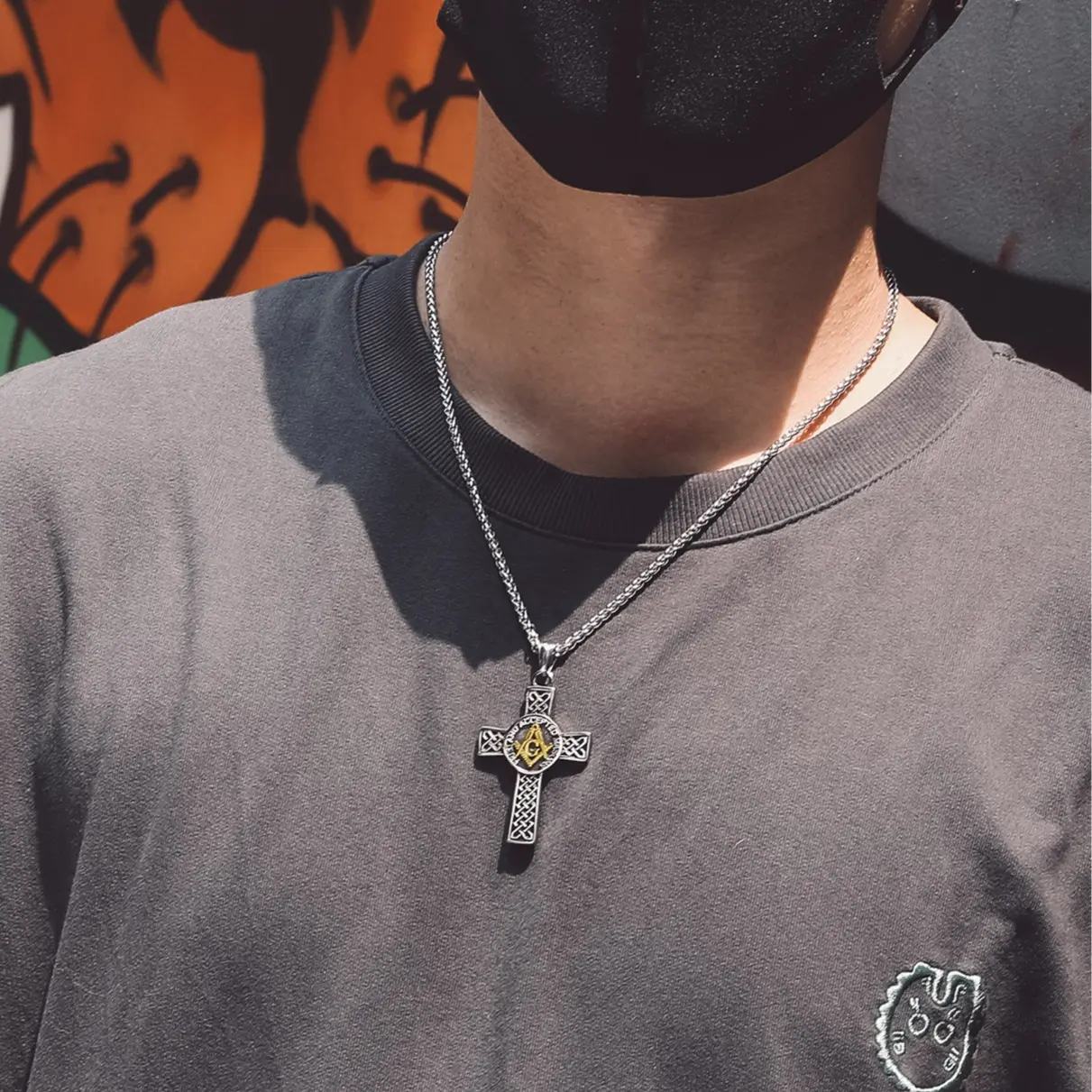 FaithHeart Masonic Necklace Stainless Steel for Unisex Freemason Pendants