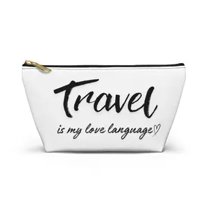 Travel Is My Love Language Accessory Pouch - White