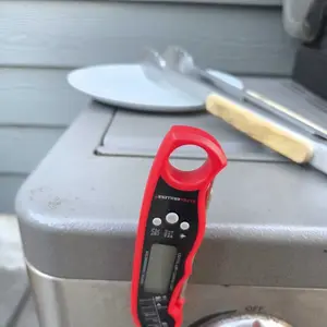 Alpha Grillers Instant Digital Meat Thermometer - Foldable Stainless Steel, Waterproof, Lifetime Warranty, Perfect for BBQ, Baking, Air Fryer, Kitchen Utensils