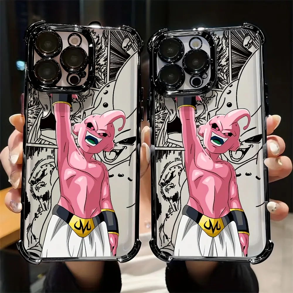 Cute Pink Majin Buu TPU Mobile Phone Case - Mixed Color 1, Anti-Drop, Transparent Soft Back Cover, Easy-to-Clean Accessory Compatible with iPhone 17,17 Pro,16e,16,15,14,13,12,11,Mini,Pro,Max,Air,X,XR,XS Max,8,7 Plus, Sturdy, Full Print, Smartphone, Handhe