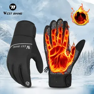 WEST BIKING Winter Ski Gloves, Touch Screen Windproof Water resistant Heated Gloves,Full Finger Design for Scooter Motorcycle Bike Cycling Hand Cover