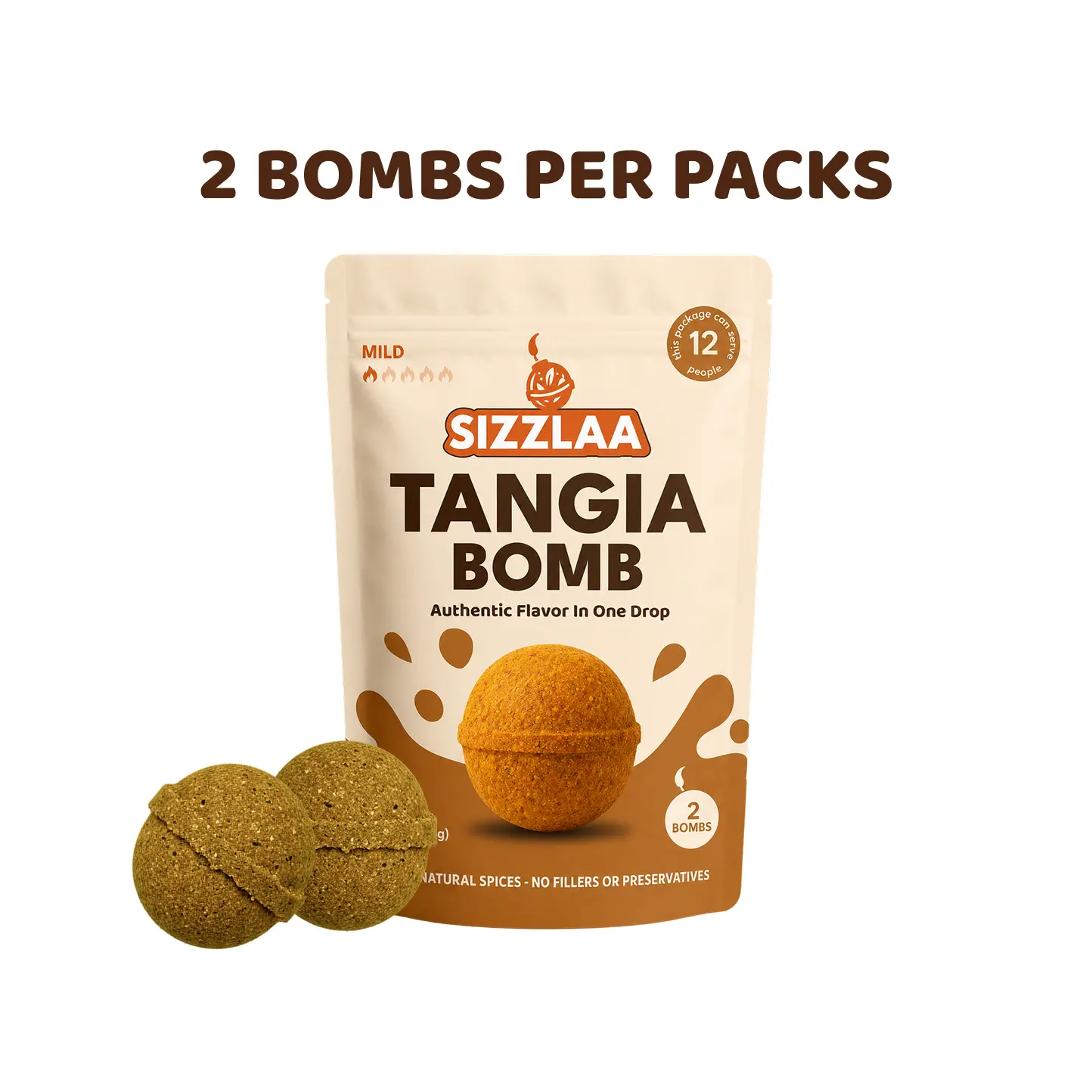SIZZLAA Tangia Bomb 2 Bombs Per Pack – Moroccan Tangia Spice Bomb Seasoning for Beef, Lamb & Slow Cooker Recipes – Authentic Moroccan Spice Blend