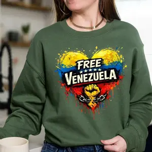 Free Venezuelaa Heart Sweatshirt, Venezuelaa Heart Hoodie, Venezuela Flag Heart Shirt, Unisex Shirt, Unisex Sweater Pullover Tee Fit Cotton
