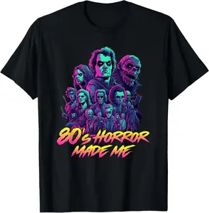 80s horror movies made me undead monster retro horror fan Casual Short sleeve Cotton T-Shirt