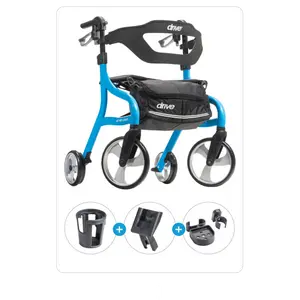 Drive Medical Nitro Sprint Rollator, Complete Mobility Package with Included Accessories for Enhanced Walking Support