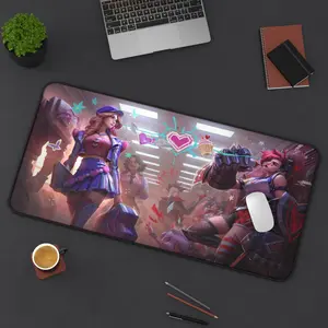 Arcane Vi and Caitlyn Mouse Pad - League of Legends Mouse Pad - Arcane Gift Gaming Desk Mat - Anime Mouse Pad - Gift for Gamer
