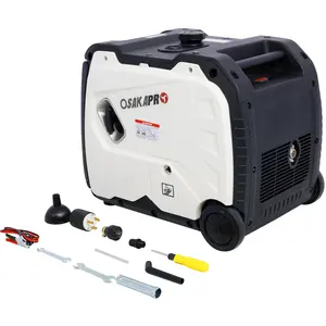 4500W Ultra-Quiet Variable Frequency Gas Powered Fuel Efficient Portable Generator - 212cc 4-Stroke Engine, Roller Folding Handle, Multi-Device Interfaces, EPA-Certified Home Backup & Camping Equipment, Fuel Efficient Generator