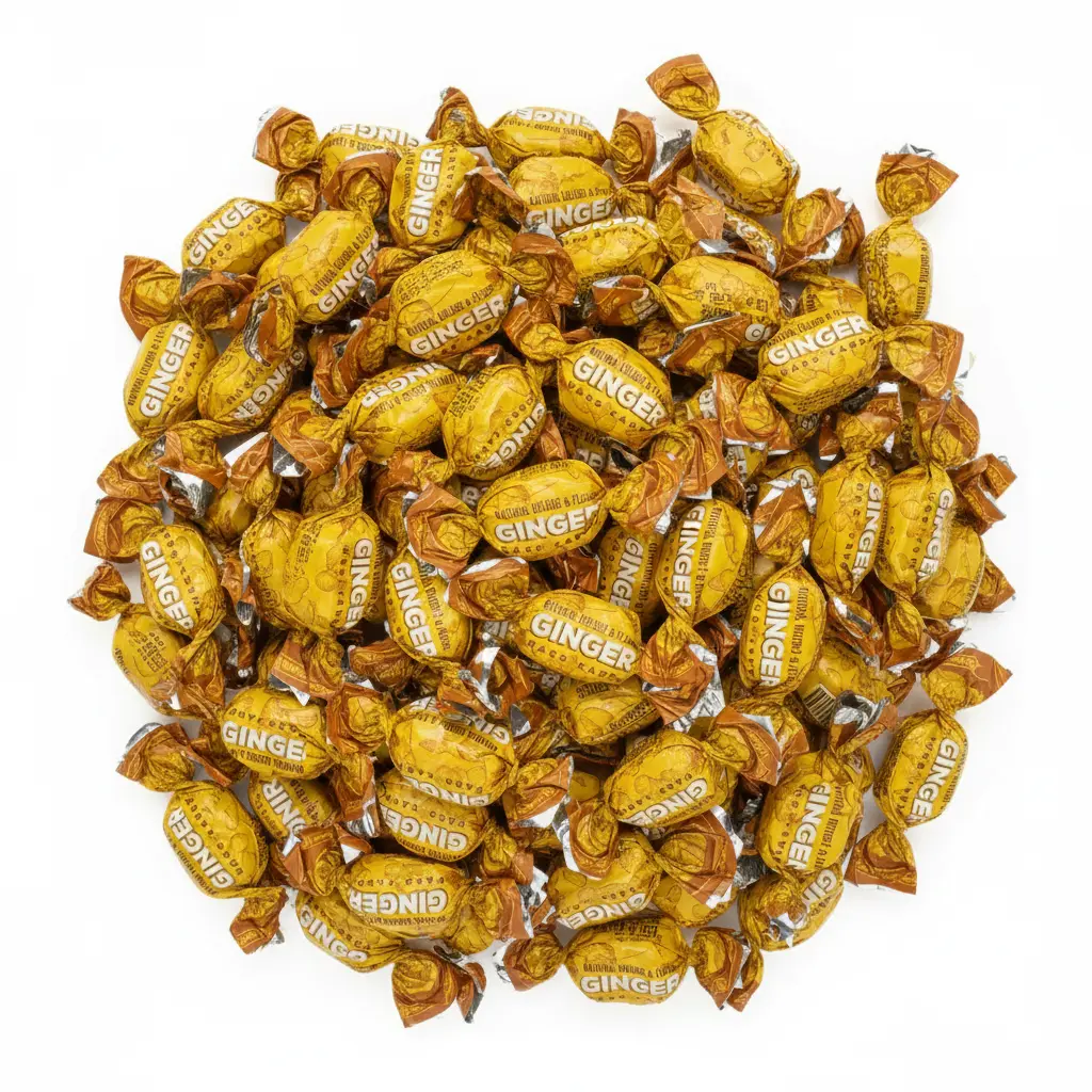 Ginger Candy Spicy Sweet Hard Candy Wrapped Ginger Treat