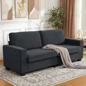 Garvee Loveseat Sofa Couch for Living Room, 83 Inch Corduroy 2 Seater Love Seat with Wide Armrest, Removable Washable Cushion Cover for Small Spaces (83inch, Dark Gray)