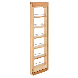 Rev-A-Shelf Pull Out Wall Filler Cabinet Wooden Organizer, 42" Hgt, 432-WF42-3C