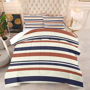 Striped Pattern Comforter Set, Soft And Comfortable Bedding Set, Including 1 Comforter And 1 Or 2 Pillowcases Without Pillow Core, Suitable For Bedroom, Dormitory, Guest Room Decoration Supplies For Teenagers And Adults