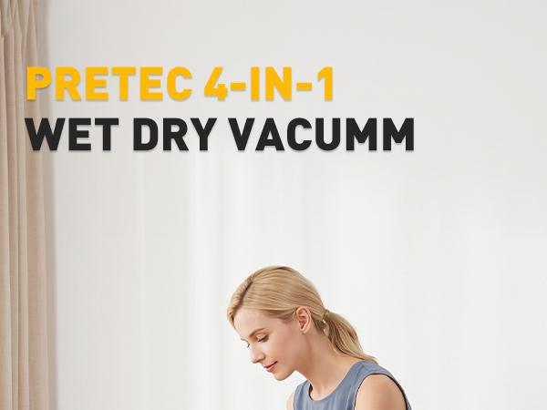 PRETEC 5.5+1 Gallon Wet & Dry Vacuum – 17 kPa Powerful Suction, 4-in-1 Multi-Purpose Cleaner with 15 ft Cord, Quiet 70 dB Operation – Ideal for Dog Hair, Garage, Home & Car PRETEC 5.5+1 Gallon Wet & Dry Vacuum – 17 kPa Powerful Suction, 4-in-1 Multi-Purpose Cleaner with 15 ft Cord, Quiet 70 dB Operation – Ideal for Dog Hair, Garage, Home & Car
