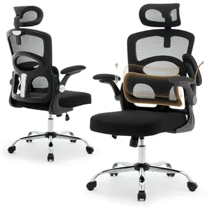 Office Chair Ergonomic Desk Chair - Home Mesh Office Desk Chair with Wheels, High-Back Computer Gaming Chair with Adjustable Headrest, Rolling Swivel Task Chairs for Home, Office,Black