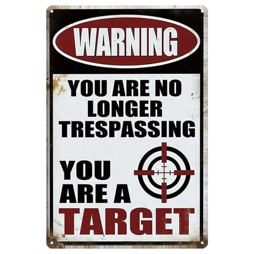 1PCS Aluminum Warning Sign Signage No Trespassing You Are A Target Wall Mounted 8x12 Inches Home Garden Porch Entrance Gate Fence Decoration Versatile Decor Yard Sign Metal Sign Front Porch Sign