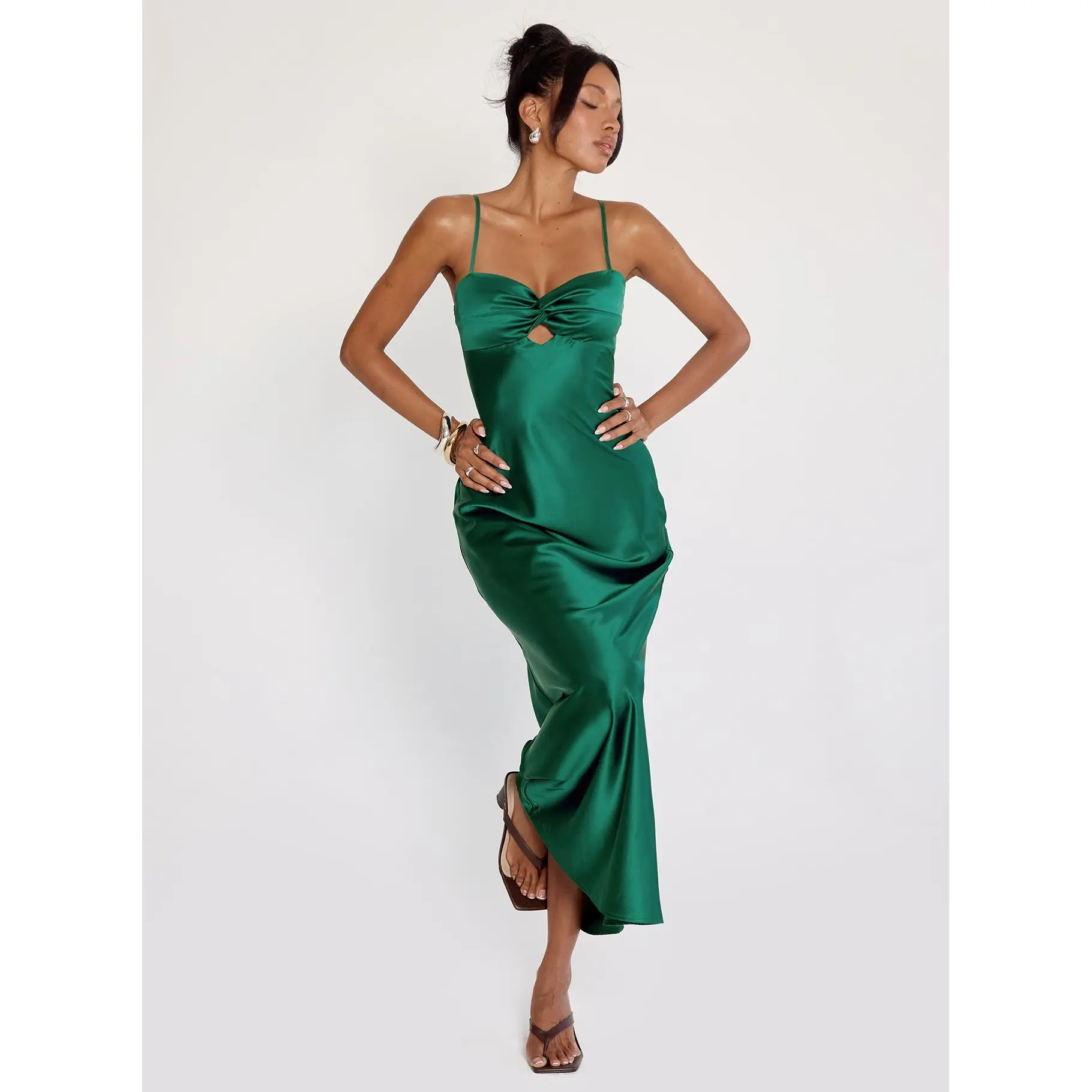 princess polly blackthorn maxi dress green Dark Green Sequined Cap Sleeve Wrap Over Cocktail Dress