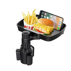 360° Rotatable Car Cup Holder Tray, Multi-Purpose Food Storage Plate Stand, Fits Most Cars, Ideal for Drinks & Snacks