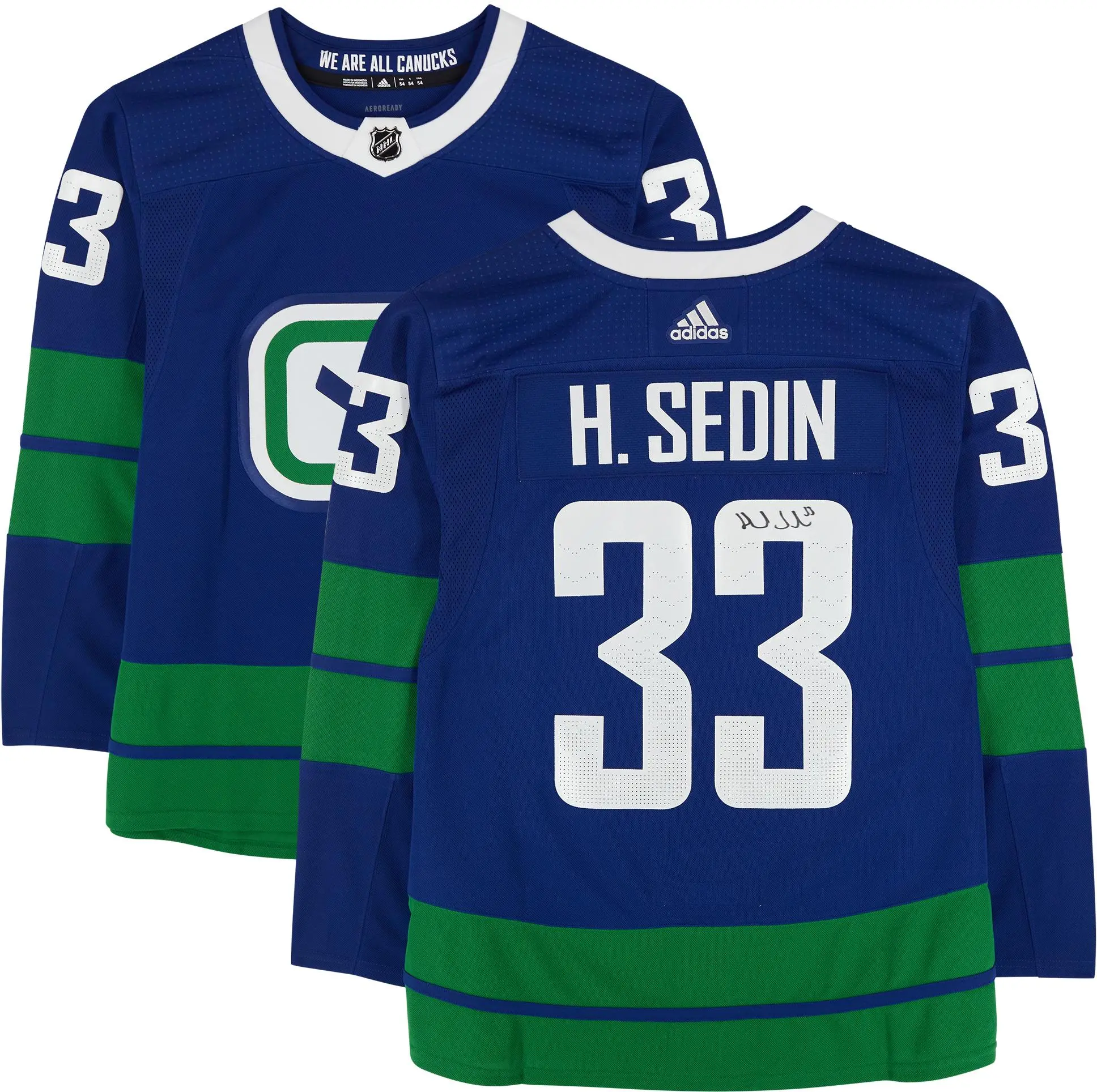 Henrik Sedin Vancouver Canucks Autographed Blue Alternate Adidas Authentic Jersey - Fanatics Authentic Certified