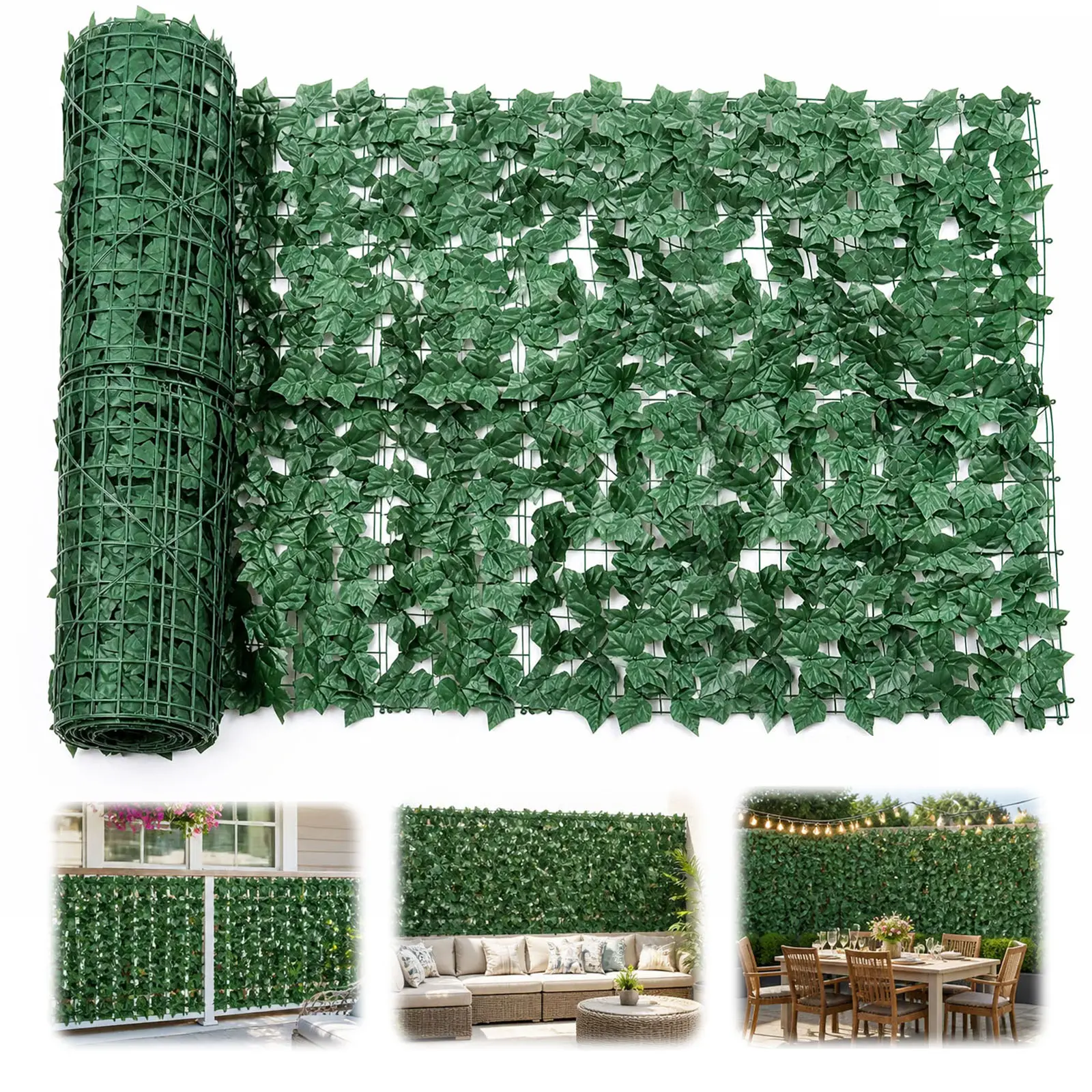 Faux Ivy Privacy Fence Wall Screen, 40×120 in UV-Resistant Greenery Hedge Panels, Artificial Vine Leaf Backdrop for Indoor and Outdoor Garden Decor