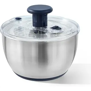 6.4 Qt Stainless Steel Salad Spinner, Large Lettuce Spinner Vegetable Fruit Washer, Vegetable Cleaner Salad Cleaner Lettuce Washer, Non-Slip Base, Multifunctional for Salad, Fruits