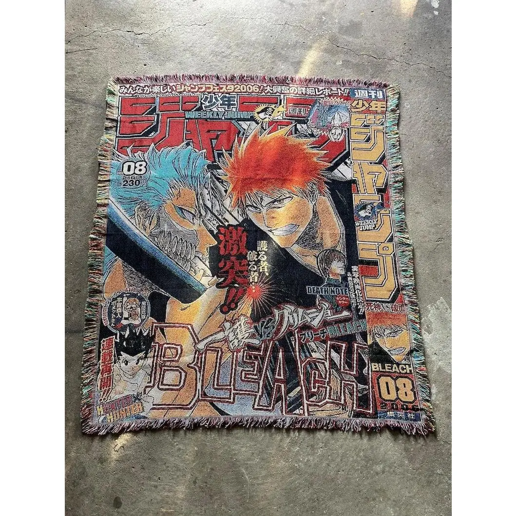 Bleach Anime Woven Tapestry: Ichigo, Rukia, Renji - Wall Decor (50x60) Woven Blanket Woven Blanket Woven Blanket backtoschool