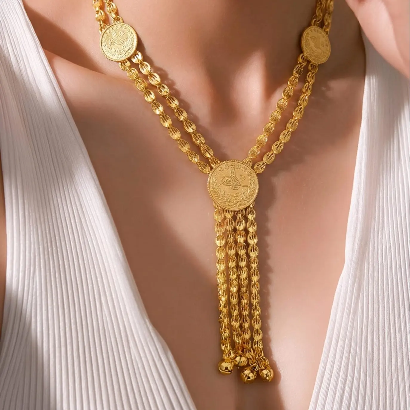 Luxury Ottoman Coin Gold Statement Necklace Luxury Ottoman Coin Gold Statement Necklace