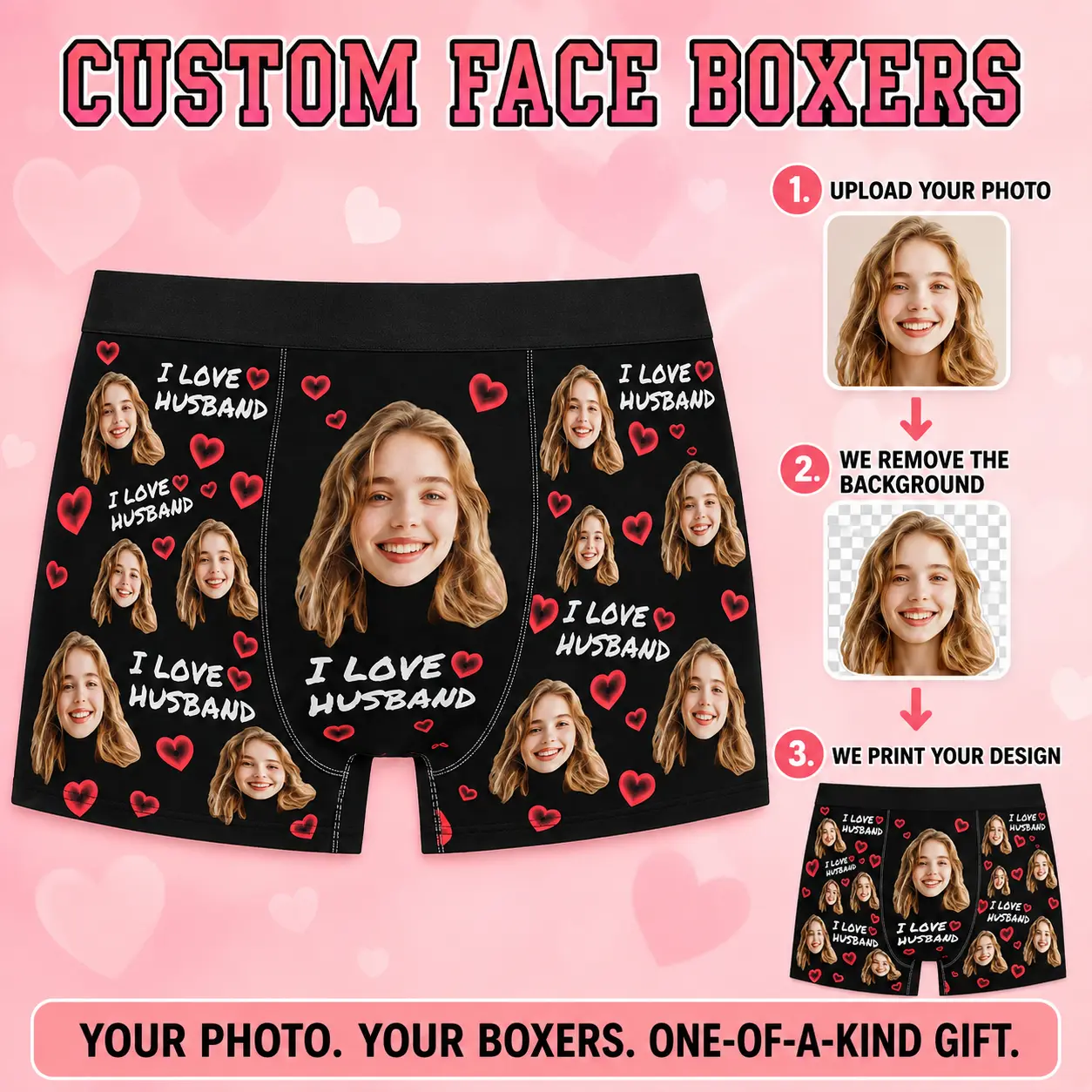 Custom Face Boxer Briefs for Men – Personalized Photo Underwear, Funny Romantic Gift for Husband or Boyfriend, Halloween & Christmas Surprise Gift