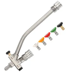 【fathersdaygift】Foam Cannon for Pressure Washer with Double Connector, Dual Lance Wide-Mouth Soap Cannon, 5 Power Washer Nozzles, 1/4" Quick Connect, 3600 PSI, Easy Attachment, Car Washing & Maintenance Accessory, Power Washer Nozzle