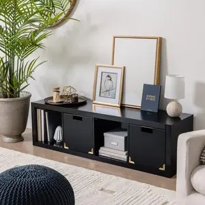 Better Homes & Gardens 4-Cube Vertical Storage Organizer, Indoor Living Room Cabinet Cupboard Furniture