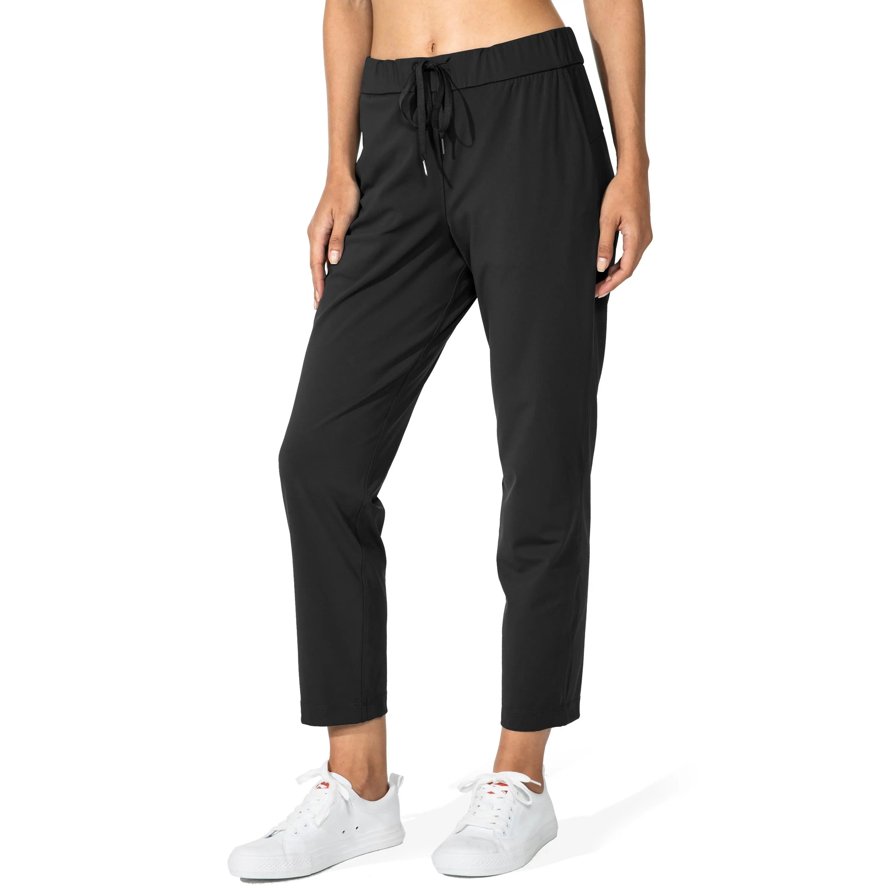 G GRADUAL Women's 7/8 Stretch Nylon Ankle Pants, Slim Fit Workout Wear with Deep Pockets for Golf, Travel, Lounge, Athletic, 7/8 Length