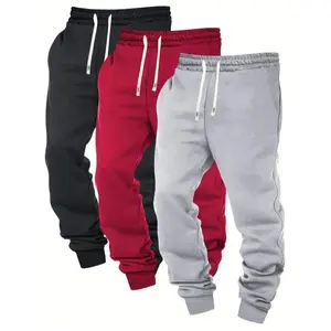 3pcs Men's Casual Joggers - Comfy Drawstring Sweatpants with Pockets, Perfect for Spring/Fall