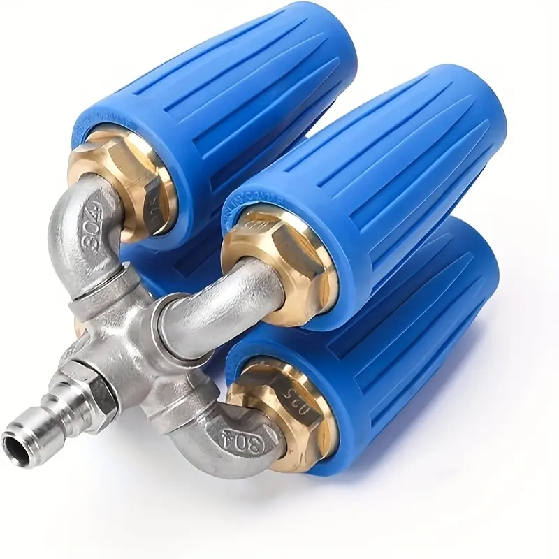 4-In-1 Car Wash Tool With Turbo Nozzle For High-Pressure Cleaners, Hose Nozzle Sprayer, Rotatable Spray Nozzle, 360 Degrees Rotating Nozzle, 0.64 Quick Connector, Stainless Steel Joint 1/4 Quick Plug 4000psi, Suitable For 4-6 GPM, Without Battery