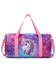 Cute Unicorn Mermaid Crossbody Bag, Perfect Gift for Girls, Cartoon Pattern, Large Capacity, Adjustable Strap, Zip Closure, Durable Polyester