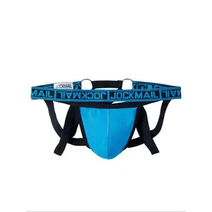 Lgbtq+ Men's Criss Cross Letter Tape Sexy Jockstrap, Breathable Ring Linked Sexy Waist Band for Daily Wear, Fashion Men's Underwear, Athletic Summer Wear, Activewear, Undergarments, Lingerie, Sportswear