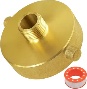 Fire Hydrant Hose Adapter with Garden Hose 2-1/2" NST/NH Female x 3/4" GHT Male Brass Pin Lug for Hydrants Hoses Pipes Quick Connect Disconnect