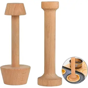 Double Sided Wooden Tart Tamper Set Tart Pan Wooden Molds Egg Tarts Tamper Pastry Tools DIY Baking Shaping Kitchen Tool