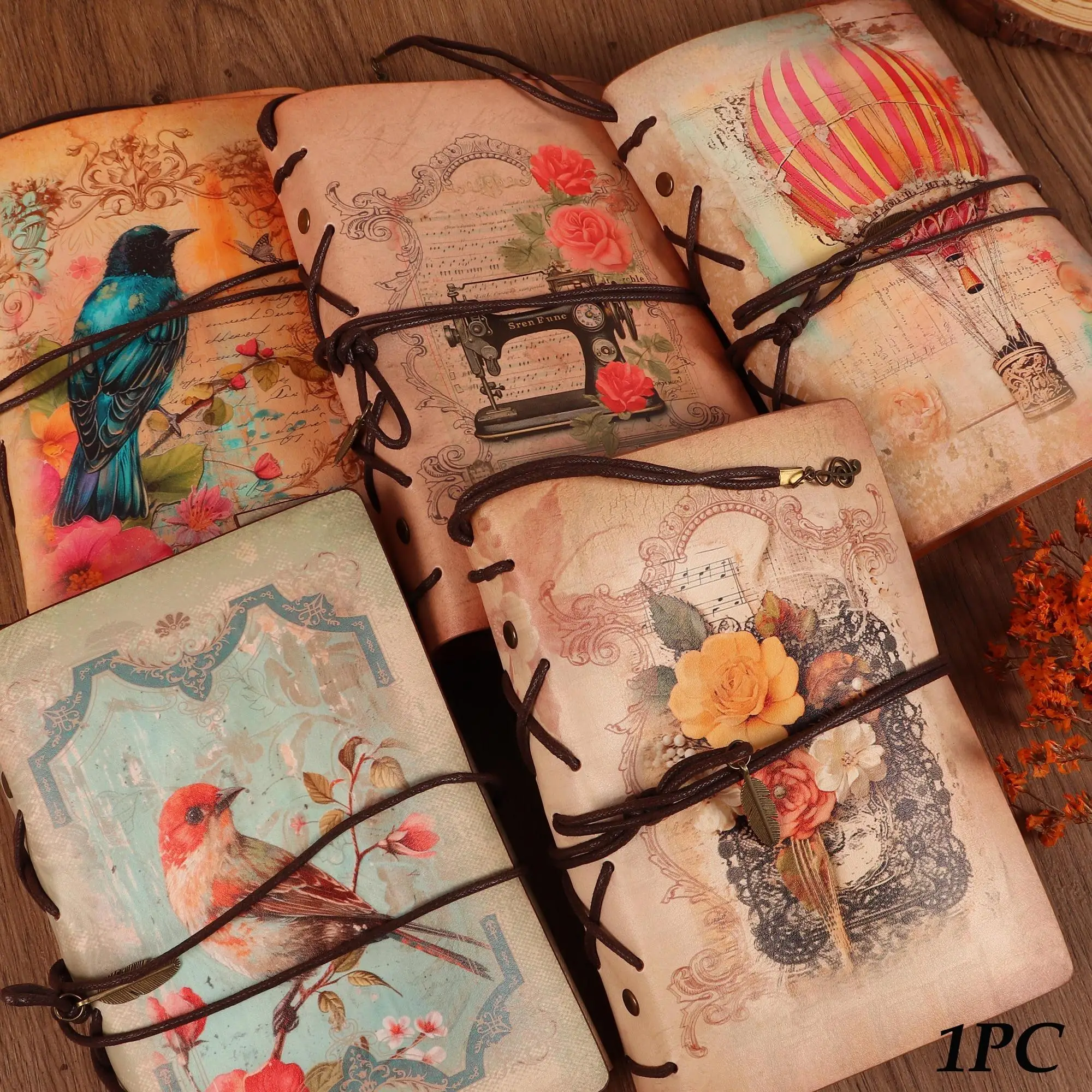 Random Vintage Notebook, 1 Count Waterproof Cowhide Writable Journal Notebook with 2 Sheets Stickers, Perfect for Bullet Journals, Art Crafts, Scrapbo